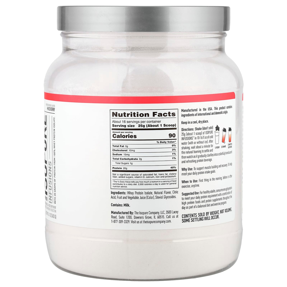 Isopure, Infusions, протеиновый порошок, ягодное ассорти, 400 г (14,1 унции)