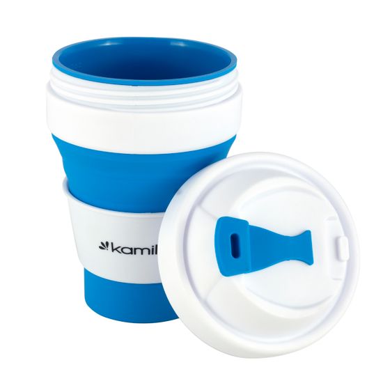 Стакан складной силиконовый 350 мл. Kamille KM 2034 с пластиковой накладкой