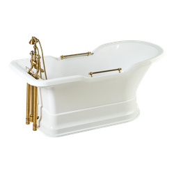 Ванна Migliore Impero Podium 25811 180x87хH76 см. белая, подиум белый бронза