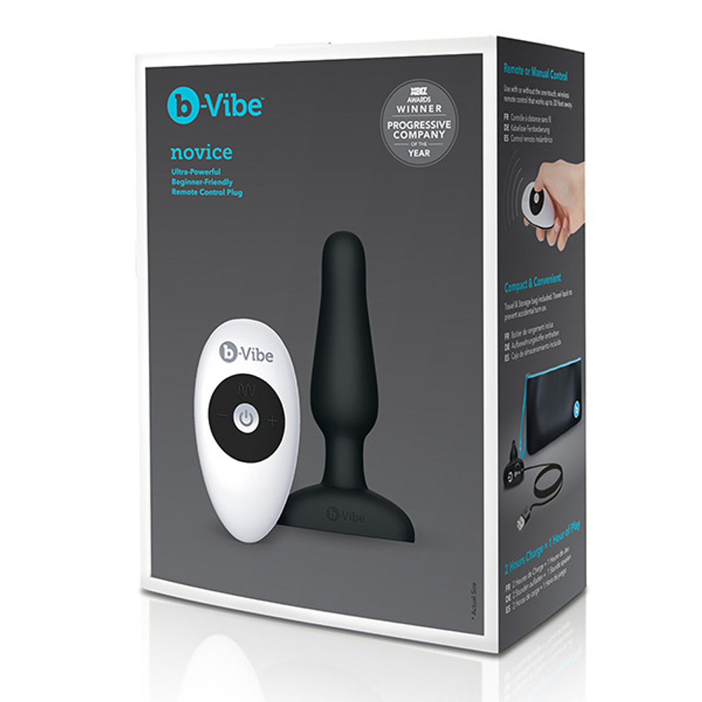 Черный анальный премиум-миниплаг 10см b-Vibe Novice Plug BV-004-BLK
