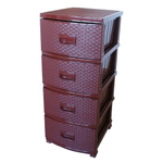 Комод ДЕКОР 4-х РОТАНГ коричневый РП-421