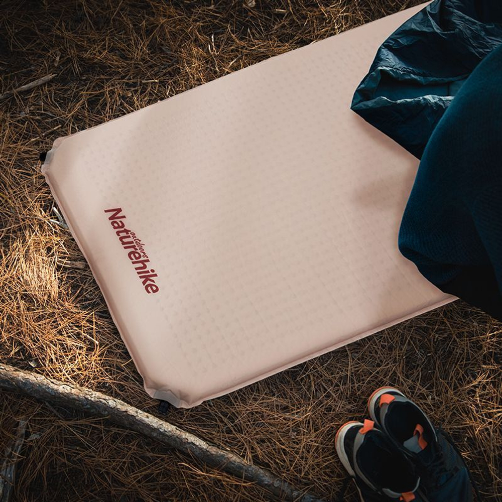 Коврик туристический самонадувной Naturehike NH20DZ002 бежевый 6см, 6927595795248