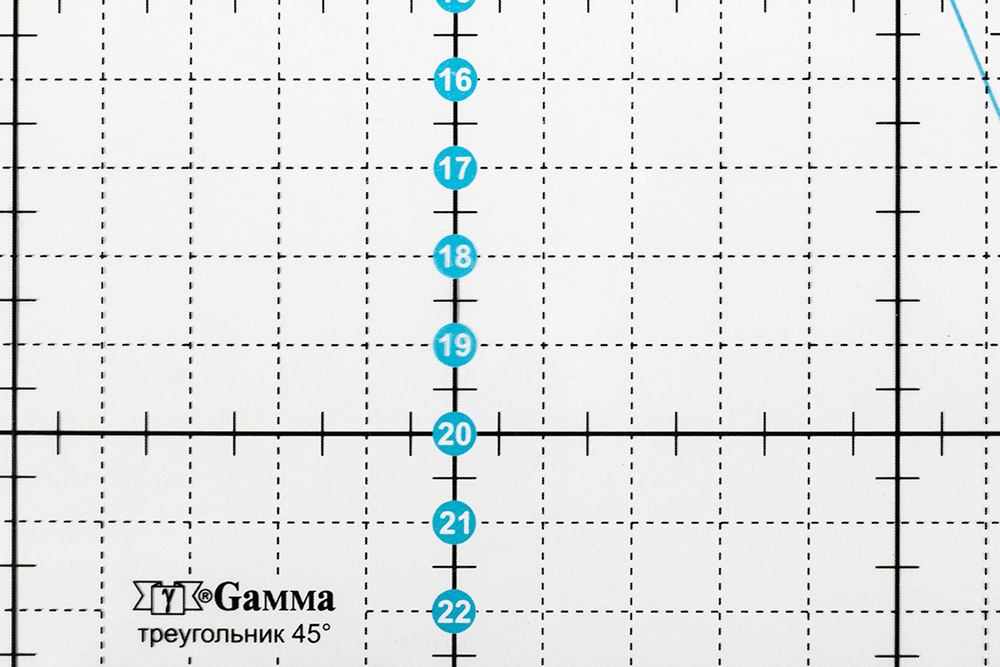"Gamma" QRL-08 Линейка для пэчворка 24 см х 20 см в пакете