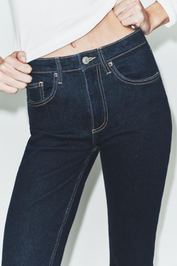 ZARA ДЖИНСЫ TRF CROPPED FLARE С ВЫСОКОЙ ПОСАДКОЙ, ТЕМНЫЙ ИНДИГО