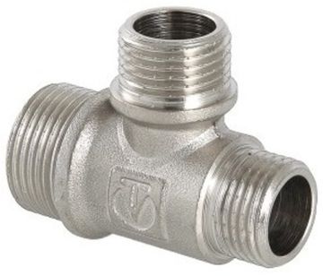 Тройник Valtec 3/4"х1/2"х1/2" НР с наружной резьбой переходной латунный никел. VTr.131.RN.050404