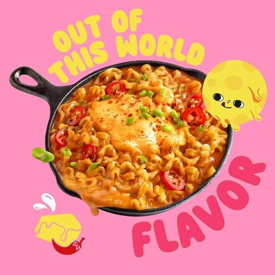 Лапша быстрого приготовления Otoki Чиз Рамен острый перец чили и сыр чеддер , 111 г (Южная Корея)