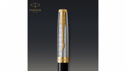 Ручка-роллер Parker Sonnet Premium Refresh BLACK GT, стержень: F, цвет чернил: black, в подарочной упаковке
