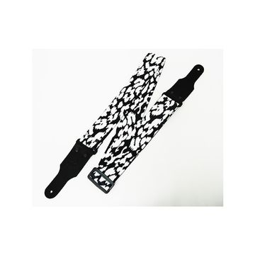 FL40180PA PolyArt Ремень для гитары, полиэстер, орнамент, белое на черном, Fidel