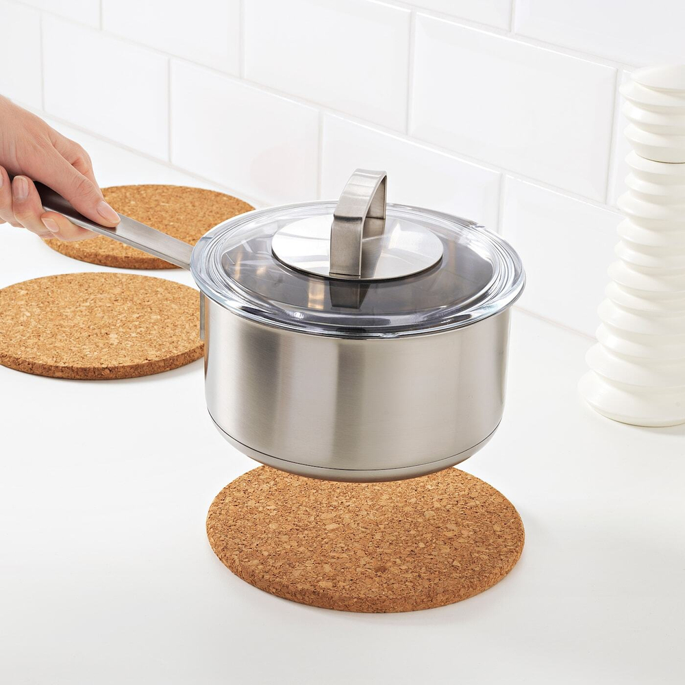 Набор подставок под горячее IKEA HEAT (ХИТ), Пробка, 19 см, 3 шт