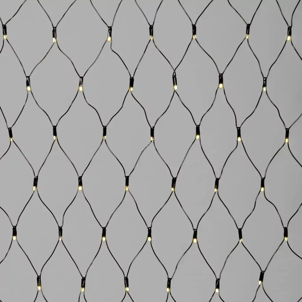 Светодиодная сетка с колпачком 2*2 м., 220В, 256 теплых белых LED, провод черный ПВХ, IP65, LTC (NTL256CAP-11-2WW)
