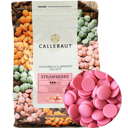 Шоколад Callebaut "Клубника" (Пакет 2,5 кг)