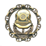 Значок металлический Водолаз в цепи