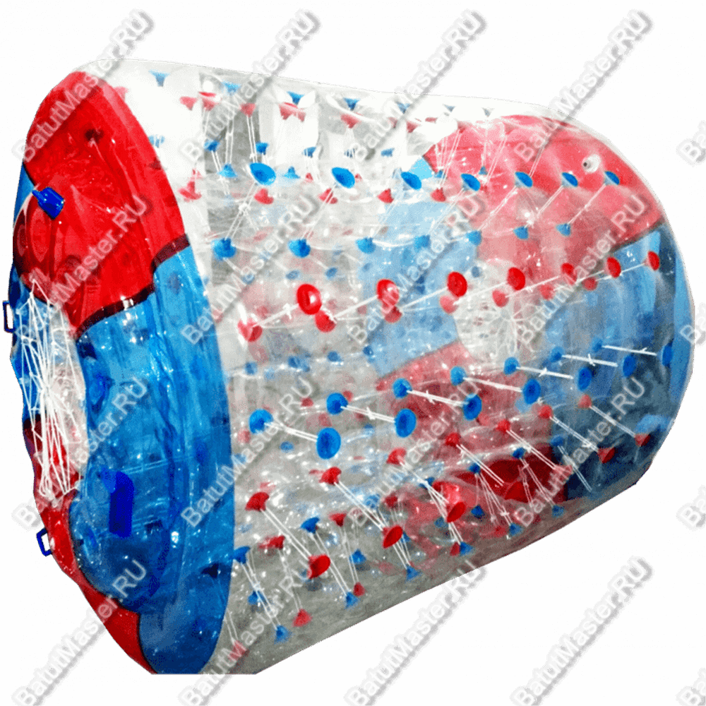 Водный цилиндр аттракцион «Красно-синий», ПВХ, одноместный, 2×1,8×1,8 м