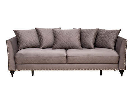 Диван трехместный Garda Decor Sorrento 230M серый велюр механизм пума