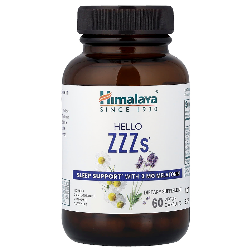Himalaya, Hello ZZZs™, 60 веганских капсул