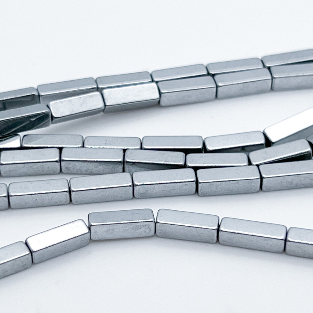 Гематит (имитация), цвет серебристый, размер около 9*2,7 мм, цена за 22 шт (1/2 нити)