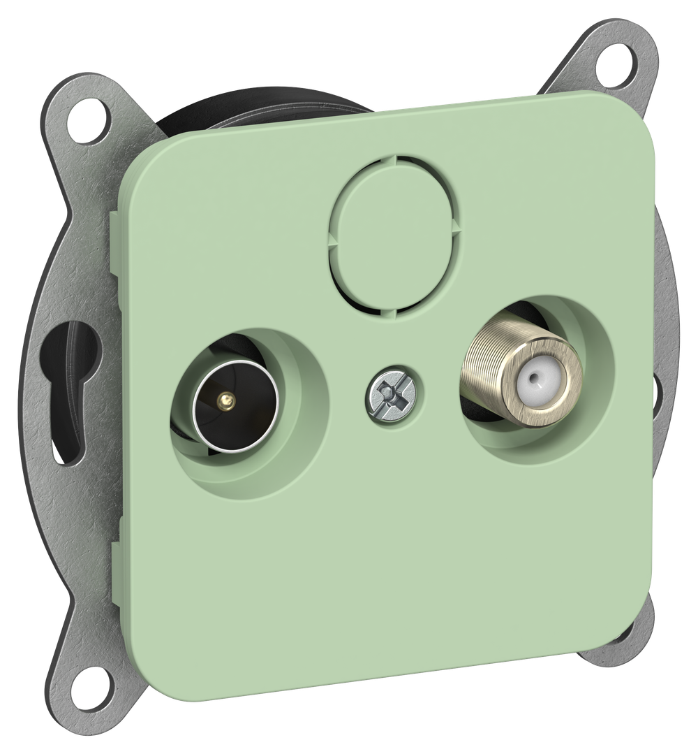 FLITE Розетка 2-местная TV+SAT экранированная оконечная РТВс-2-1-1-ФлФ фисташковый IEK