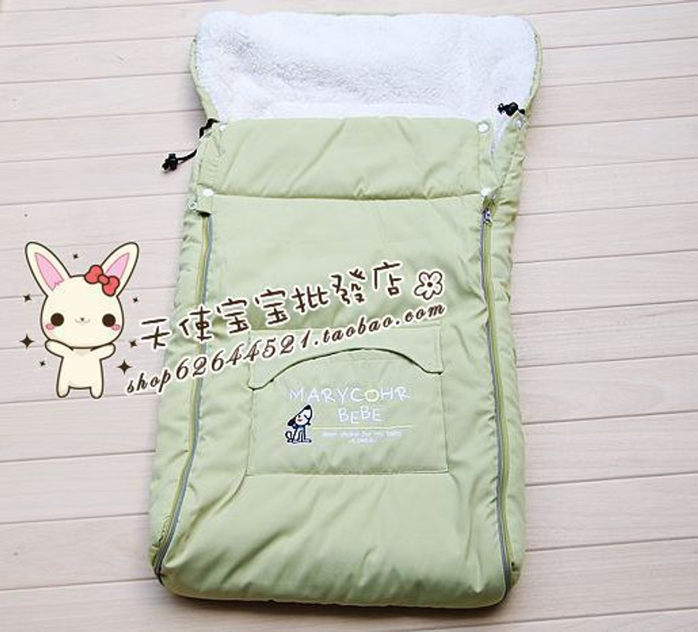 Спальный конверт для новорожденных однотонный на молниях