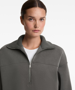 Oysho Толстовка с застежкой-молнией на половину длины с начесом из модала, антрацитовый