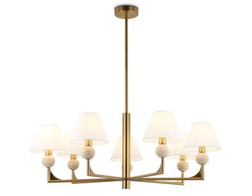 Люстра на штанге 7*E14 LH75162/7 BS/FR латунь/белый матовый High Light Classic Ambrella