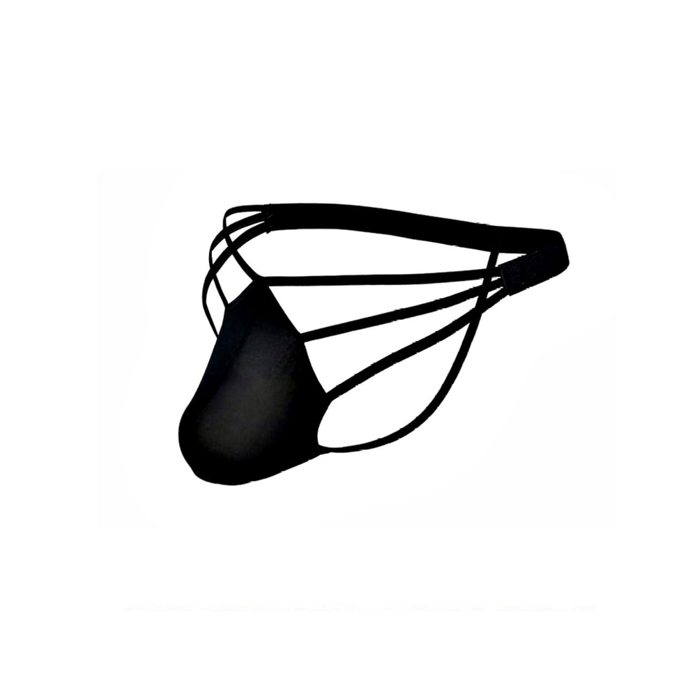 Мужские трусы стринги черные Romeo Rossi RR1022-2