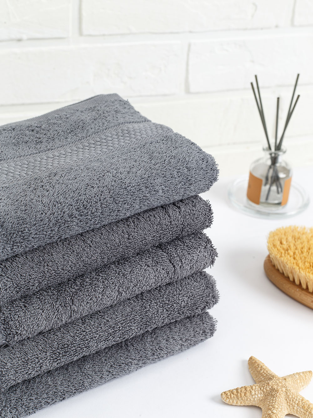 Полотенце махровое, г/к, 50х90, арт. 50-90 BS, 460 гр/м2, цвет: 910-серый,