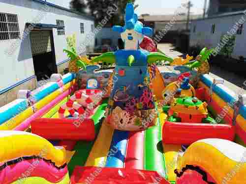 Коммерческий надувной батут "На морском дне" 12х7х6,5 м из двух модулей