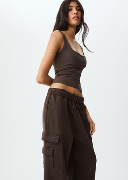 STRADIVARIUS Топ с квадратным вырезом, коричневый