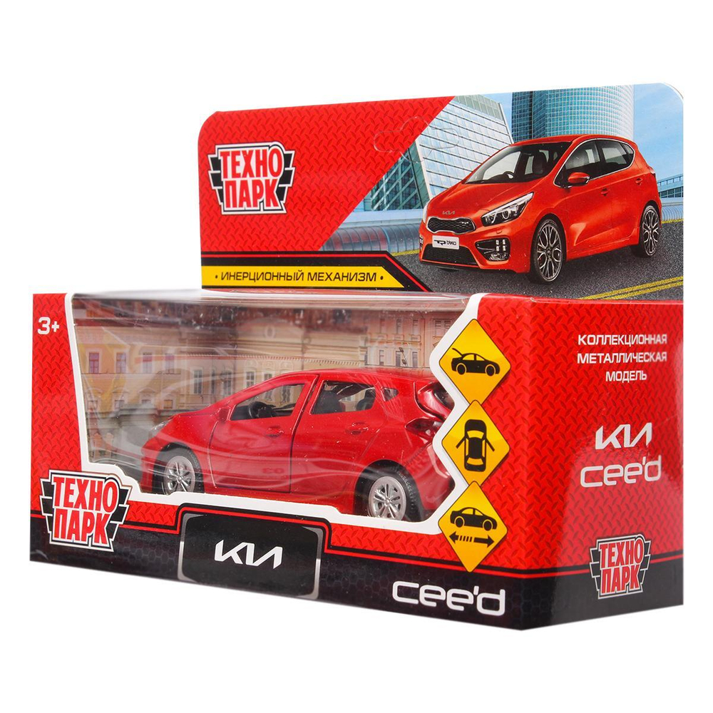Модель ин. мет. "Kia Ceed" 12см. двери, багаж, красный CEED-12-RD (Технопарк)