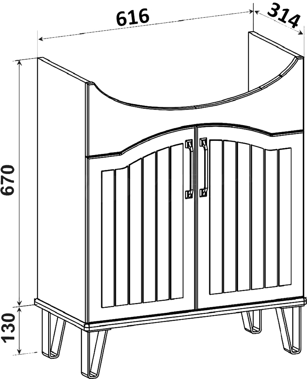 Тумба под раковину без столешницы DIWO Сочи 65 белая