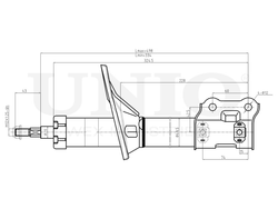 Амортизатор газовый передней подвески левый UNIO SAB-10046