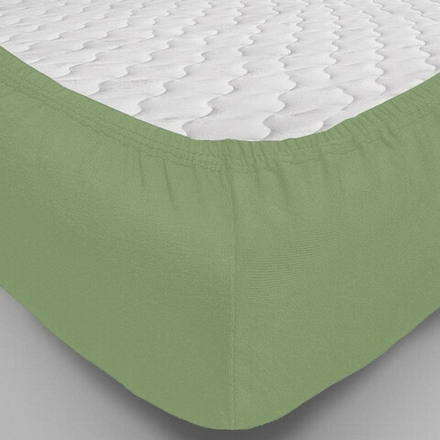 Простыня трикотажная на резинке "ВЛ. ФИСТАШКОВЫЙ", борт 20 см, 100% хлопок, Россия.