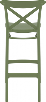 Стул пластиковый барный Siesta Contract Cross Bar 75, оливковый