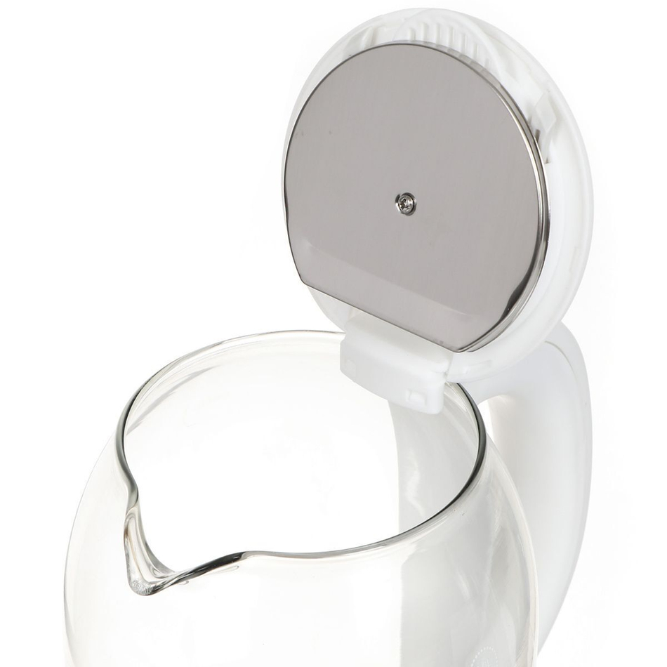 Чайник электрический Lofter, C01, белый, 2 л, 1500 Вт, скрытый нагревательный элемент, стекло