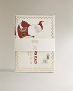 ZARA HOME НАБОР ДЕТСКИХ РОЖДЕСТВЕНСКИХ ОТКРЫТОК С ИЗОБРАЖЕНИЕМ ДЕДА МОРОЗА (набор из 4 штук), разноцветный