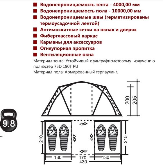 Палатка INDI (Indiana) SIERRA 4 NEW