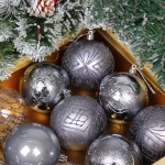 Новогодние шары «Волшебство ночи» 8 см (набор 12 шт), Графит