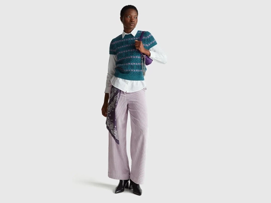 Benetton Женский свитер с короткими рукавами в стиле Stranger Things, зеленый