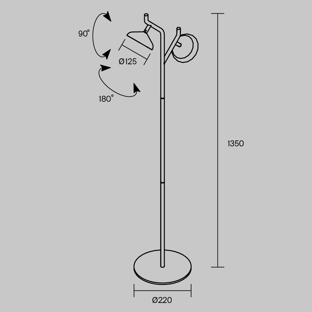 Торшер светодиодный Maytoni Vita MOD451FL-L8B3K
