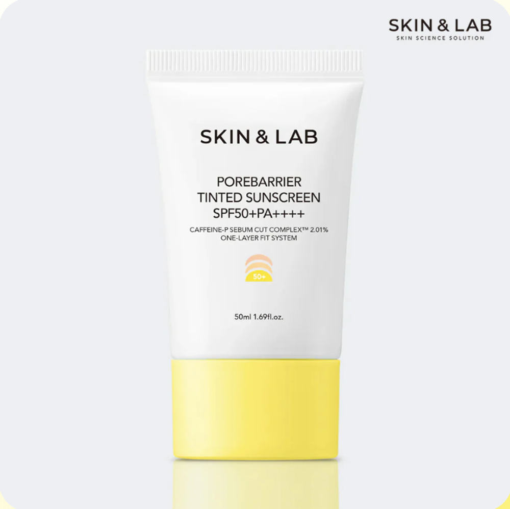 Себорегулирующий оттеночный солнцезащитный крем с кофеином SKIN&LAB Porebarrier Tinted Sunscreen SPF50+ PA++++, 50ml