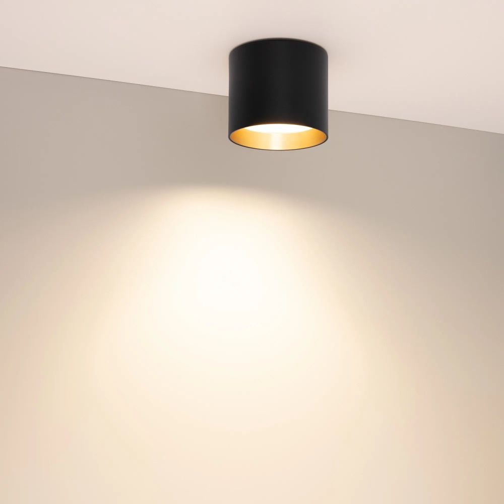 Светильник SP-BISCOTTO-R90-8W Warm3300-MIX (BK-GD, 80 deg, 230V) (Arlight, IP54 Металл, 5 лет) 055025