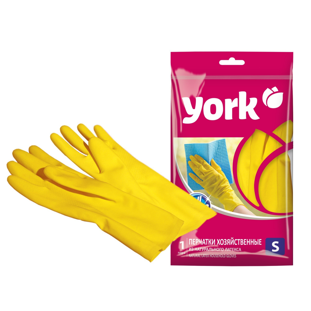 Перчатки резиновые S /YORK/ 092030