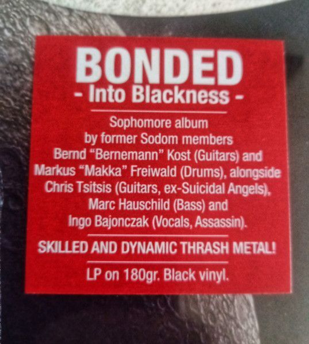 BONDED - Into Blackness LP, thrash metal, чёрный винил