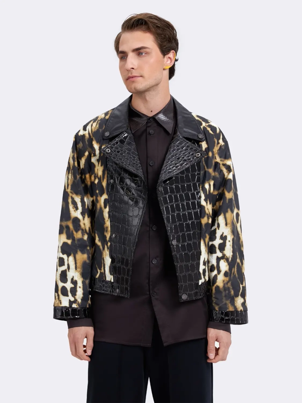 Косуха леопардовая из экокожи и нейлона Ola Ola OLA OLA