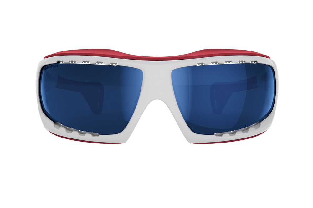 Спортивные очки LiP Typhoon / Gloss White - Red / Zeiss / PA Polarized / Gun Blue Lens