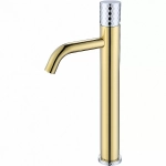 Смеситель для раковины Boheme Stick 122-GCR золото/ручка хром