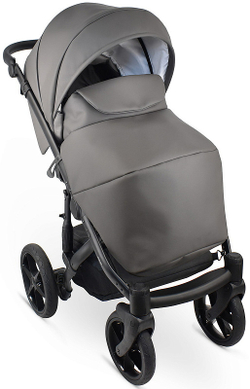 Детская коляска Bexa Ideal Eco 3 в 1 с автокреслом Avionaut Cosmo IE06 черный+т.серая кожа
