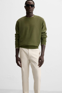 ZARA БРЮКИ ЧИНОС SKINNY FIT, ЭКРЮ