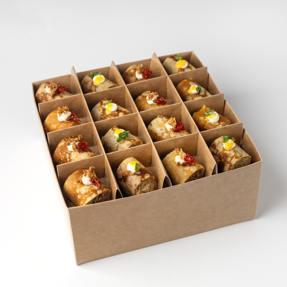 Бокс блинчиков с Жульеном и с телятиной