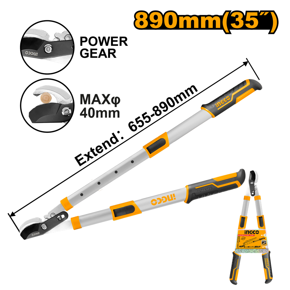 Сучкорез садовый с телескопическими ручками INGCO HLTS7608 INDUSTRIAL 660-870 мм